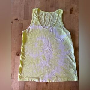 Athleta Yellow Tie-Dye Tank Top